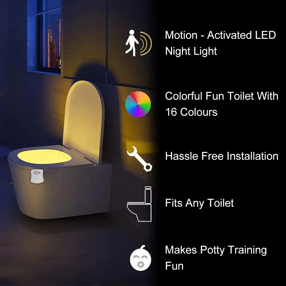 8-Color Motion Sensor Toilet Light