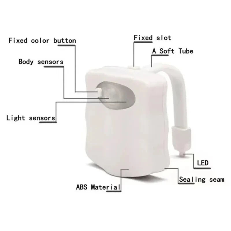 8-Color Motion Sensor Toilet Light