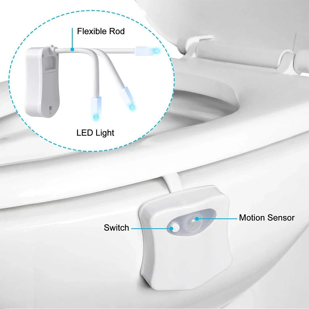 8-Color Motion Sensor Toilet Light